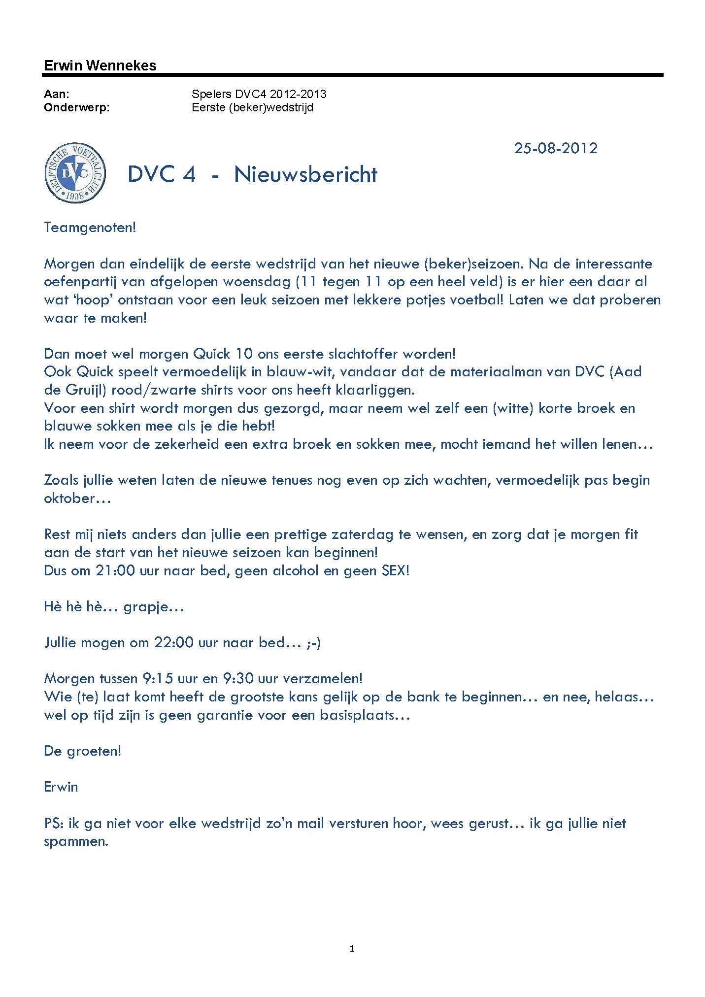 DVC4 Nieuwsbericht 20120825